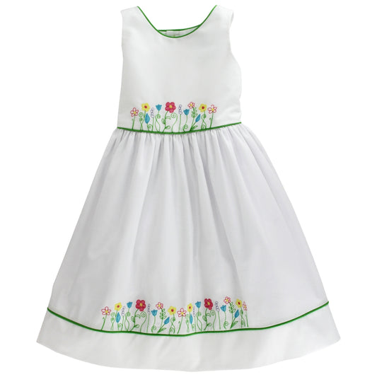 Bailey Boys Girls White Spring Fling Dress - Floral Embroidery by Bailey Boys