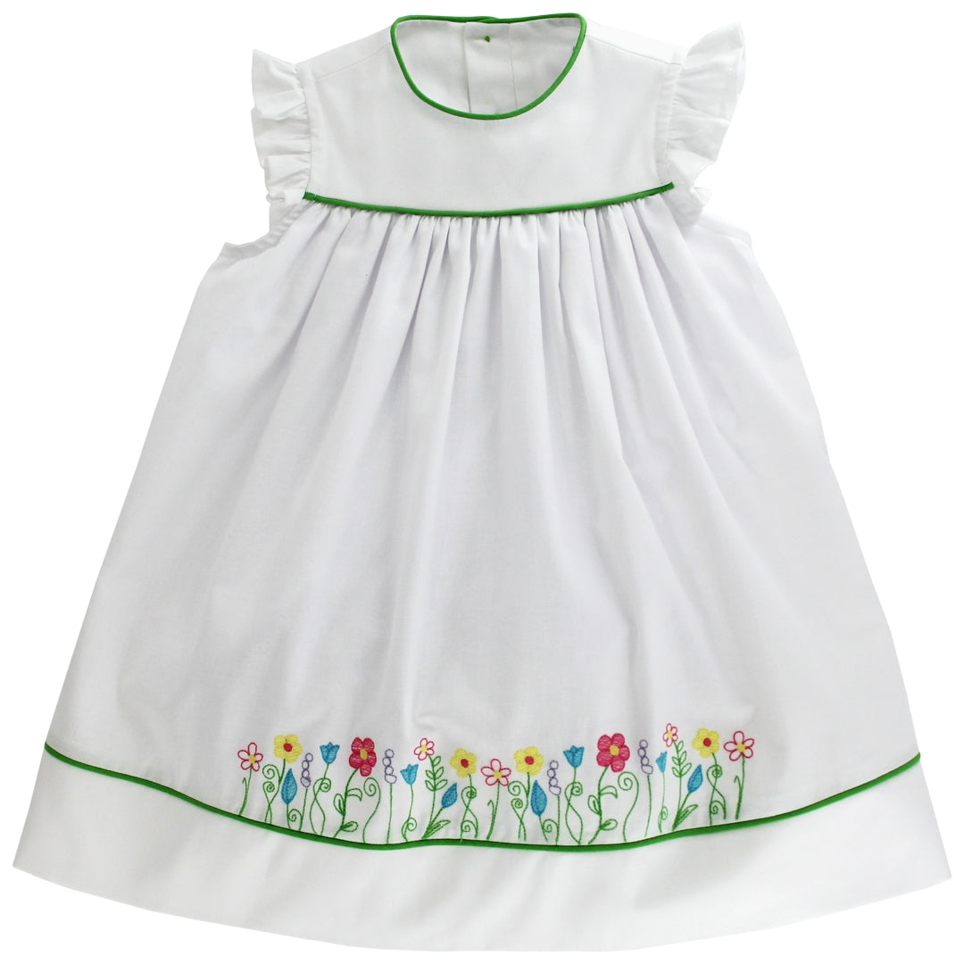 Bailey Boys Toddler Girls White Spring Fling Floral Embroidery Dress