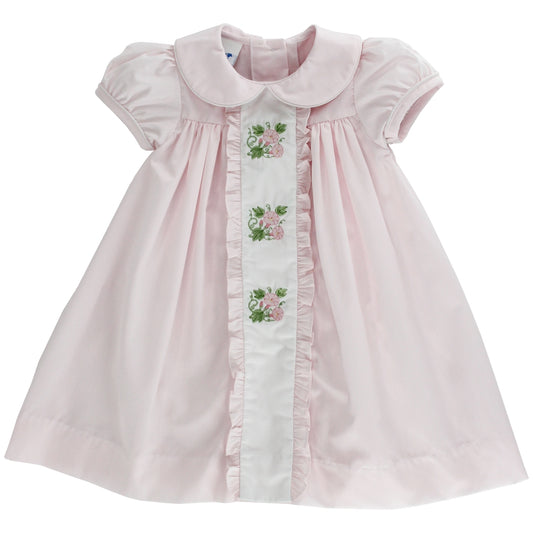 Bailey Boys Toddler Girls Pink Morning Glory Flowers Dress with Collar by Bailey Boys
