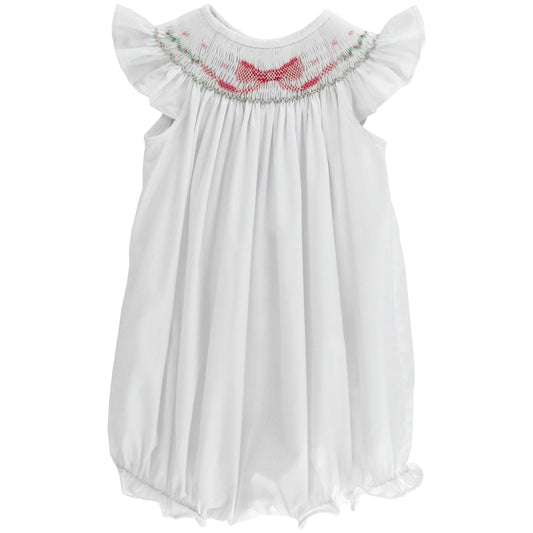 Bailey Boys Baby Girls White Smocked Pink Bow Bubble by Bailey Boys