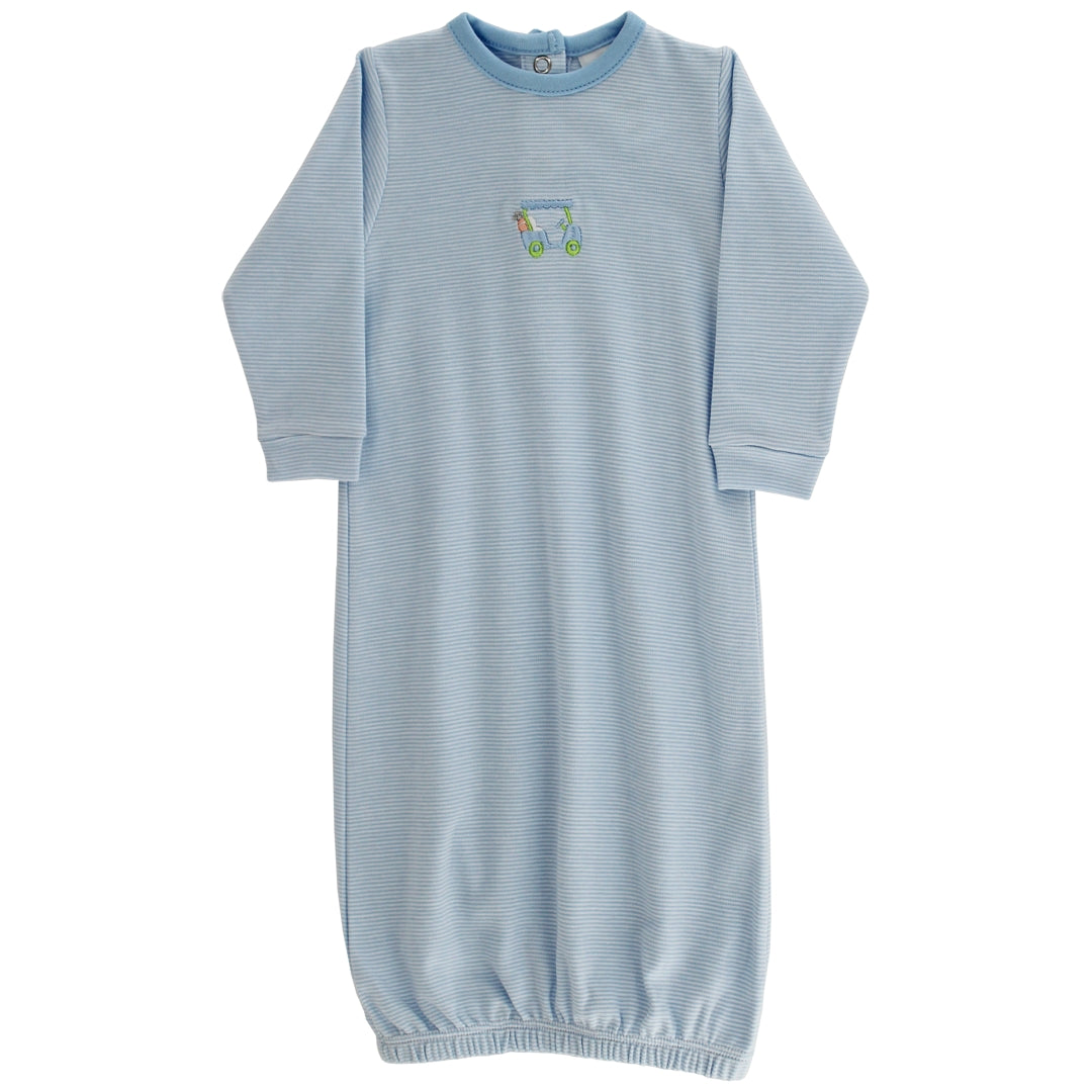 Bailey Boys Blue Baby Sack Gown - Golf Cart