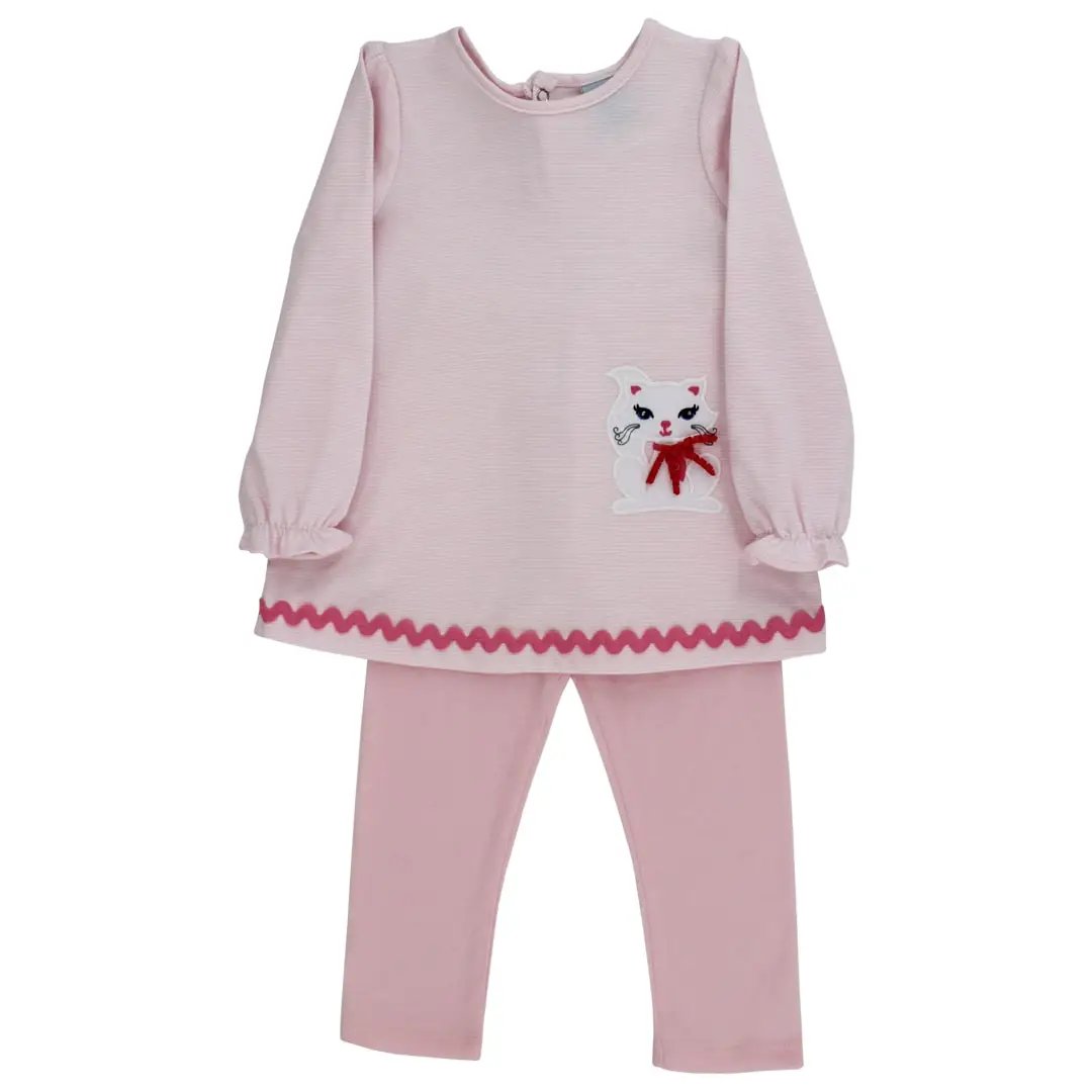 Bailey Boys Girls Pink Kimmy Kitty Cat Tunic & Leggings Set