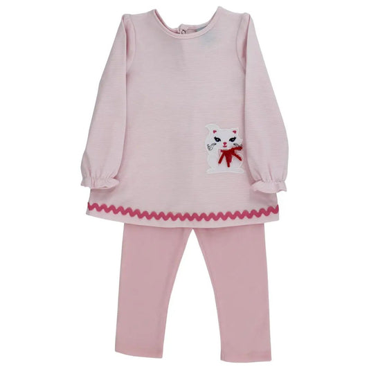 Bailey Boys Girls Pink Kimmy Kitty Cat Tunic & Leggings Set
