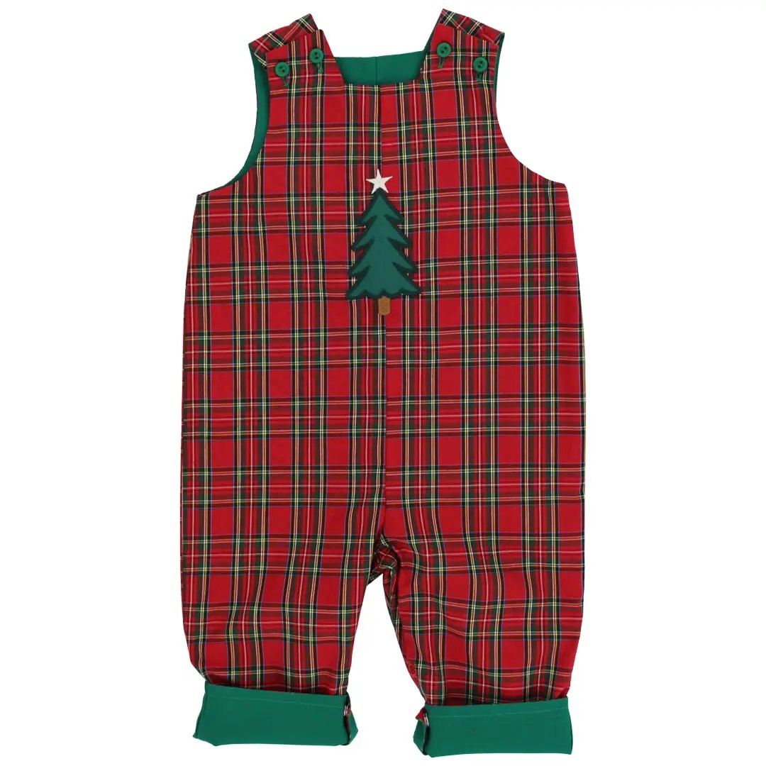 Bailey Boys Red Holiday Plaid Tartan Longall - Christmas Tree Reverses to Green Cord by Bailey Boys