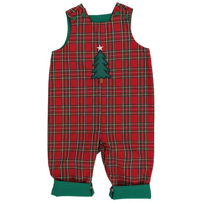 Bailey Boys Red Holiday Plaid Tartan Longall - Christmas Tree Reverses to Green Cord by Bailey Boys