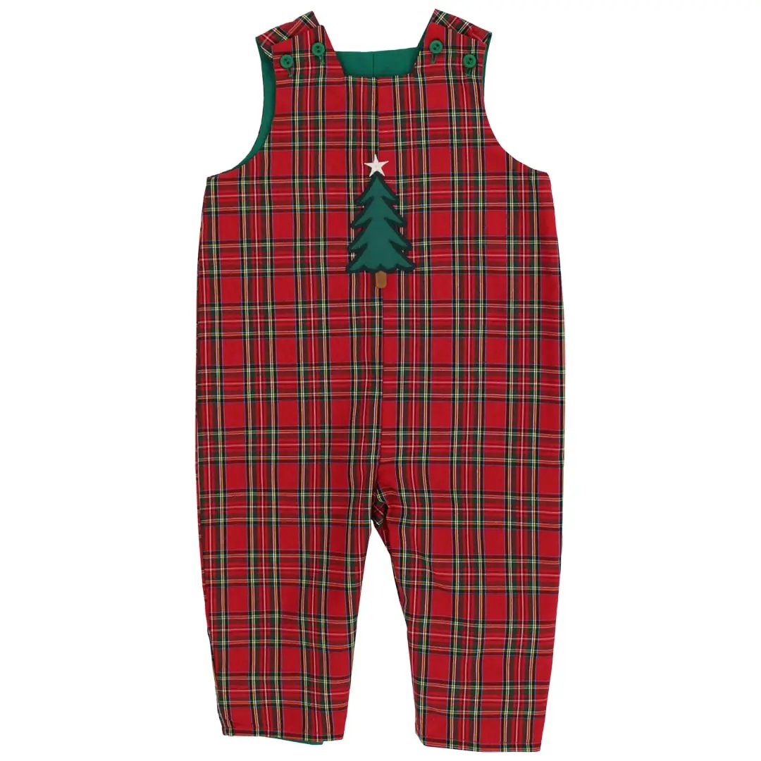 Bailey Boys Red Holiday Plaid Tartan Longall - Christmas Tree Reverses to Green Cord by Bailey Boys