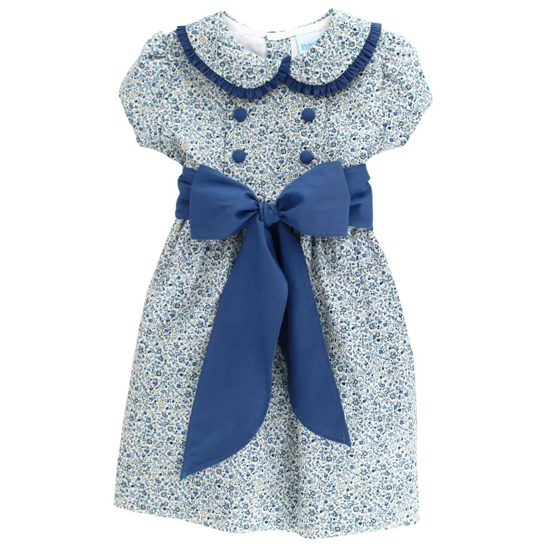 Bailey Boys Girls Posh Posies Cornflower Blue Floral Dress with Sash by Bailey Boys