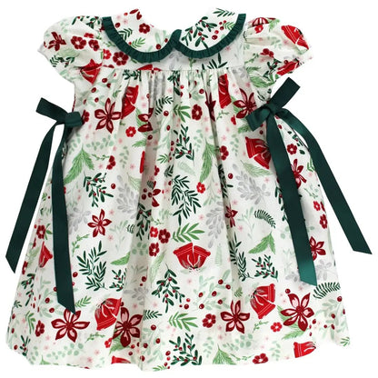 Bailey Boys Girls Green Heirloom Holly Christmas Dress - Side Bows by Bailey Boys