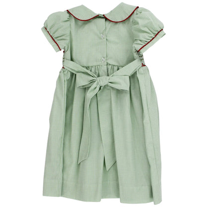 Bailey Boys Toddler Girls Mistletoe Green Dress - Smocked in Red by Bailey Boys