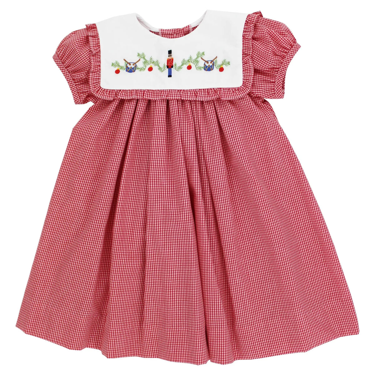Bailey Boys Girls Red Checks Christmas Nutcracker Collar Dress by Bailey Boys