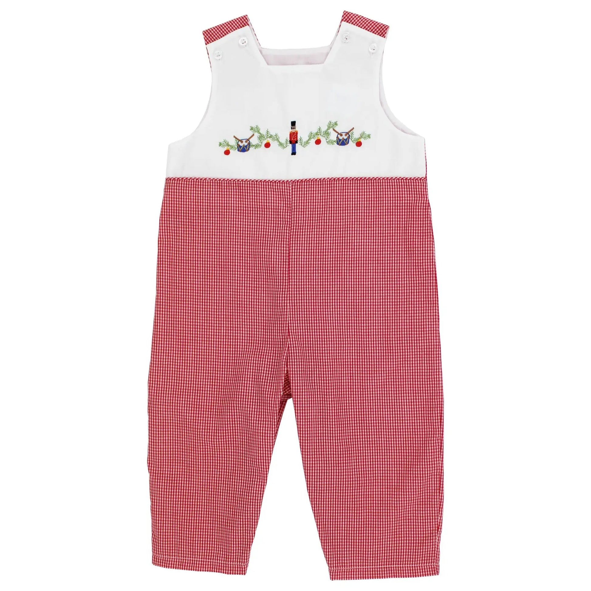 Bailey Boys Toddler Red Checks Christmas Nutcracker Longall