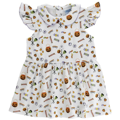 Bailey Boys Girls Knit Dress - Halloween Candy Corn Spooky Sweets