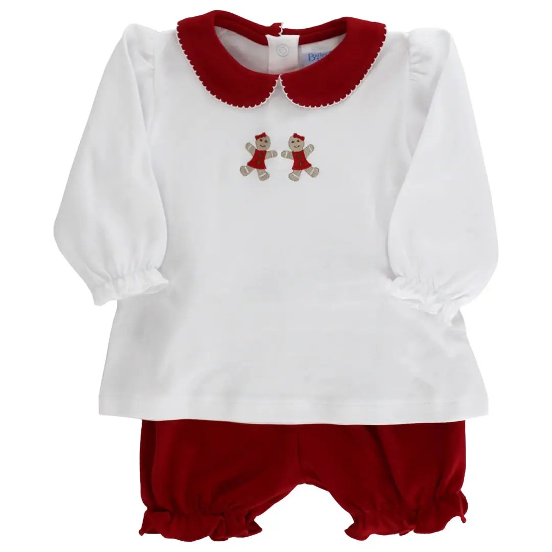 Bailey Boys Buddies Girls Red Dancing Gingerbread Bloomers Set