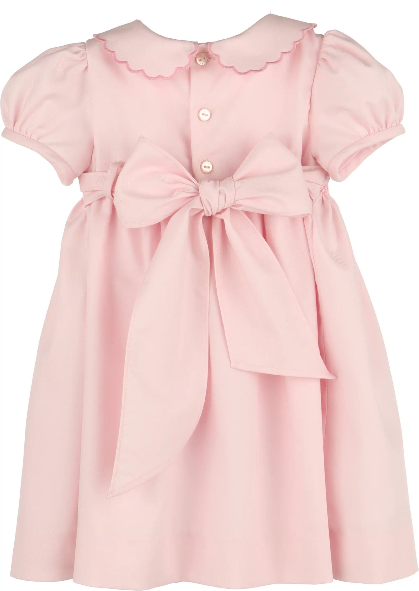 Luli & Me Girls Classic Smock Dress - Pink