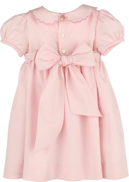 Luli & Me Girls Classic Smock Dress - Pink