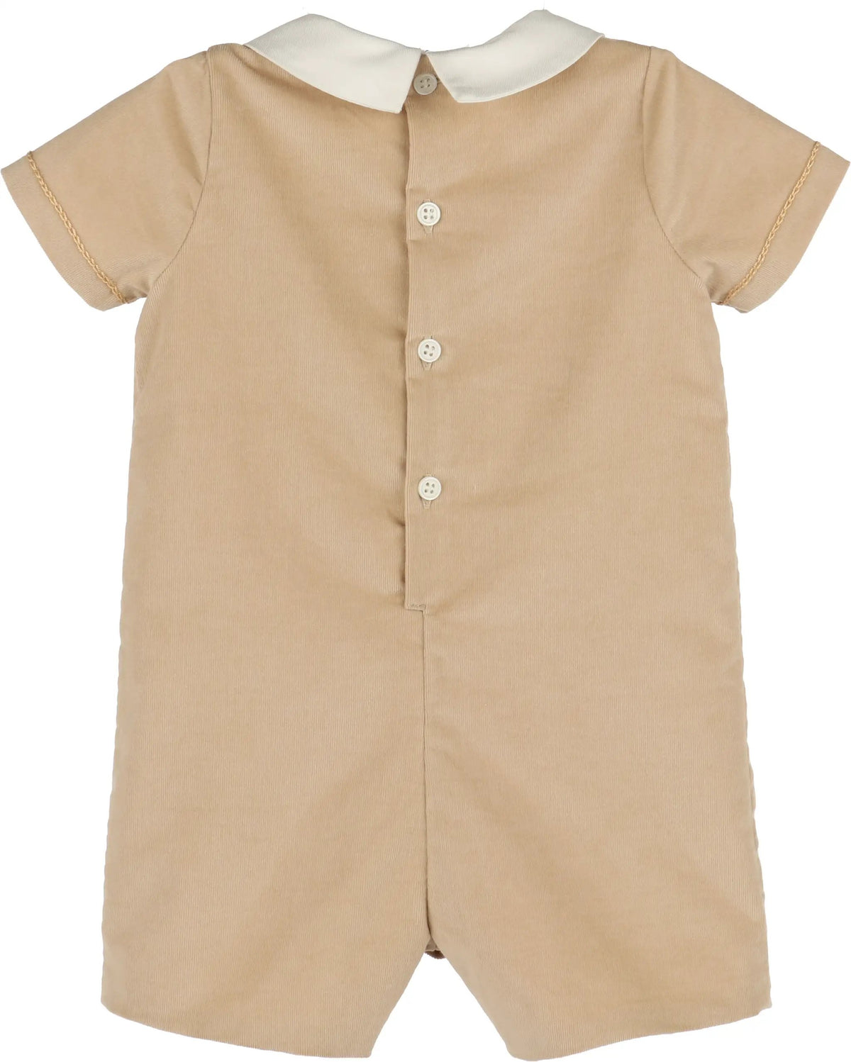 Luli & Me Baby Boys Beige Mini Corduroy Bubble Outfit by Luli & Me