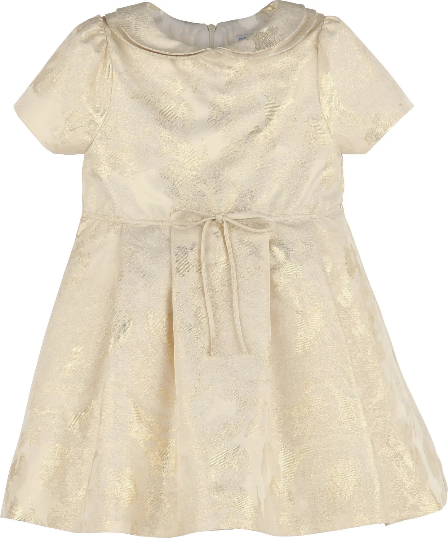 Luli & Me by Casero Girls Golden Flowers Dress with Collar by Luli & Me
