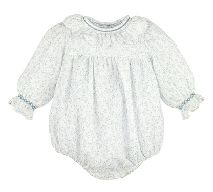 Sophie & Lucas Girls Blue Willow Floral Bubble with Sash