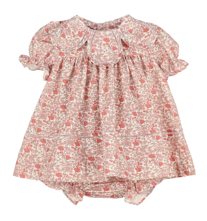Sophie & Lucas Girls Pink Rosewood Winter Petal Collar Dress - Bow in Back by Sophie & Lucas