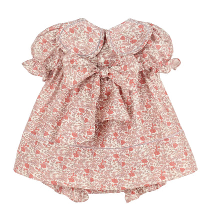 Sophie & Lucas Girls Pink Rosewood Winter Petal Collar Dress - Bow in Back by Sophie & Lucas
