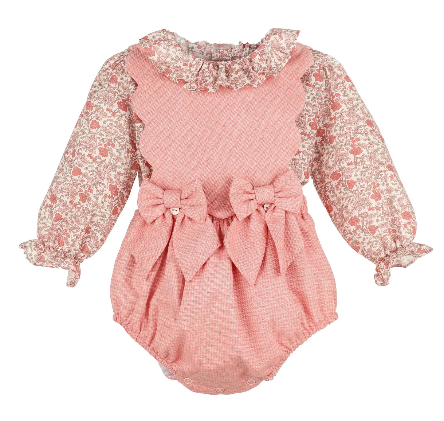 Sophie & Lucas Girls Pink Rosewood Winter Bubble with Bows & Blouse by Sophie & Lucas
