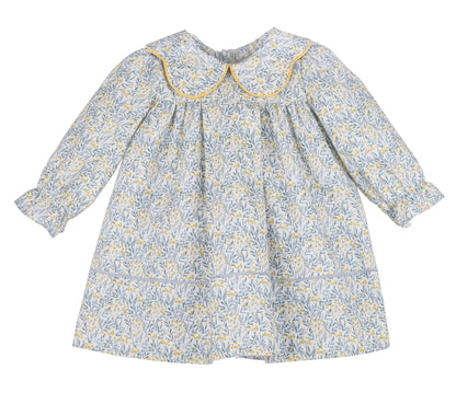 Sophie & Lucas Girls Blue & Yellow Fall Floral Dress - Bow on Back by Sophie & Lucas