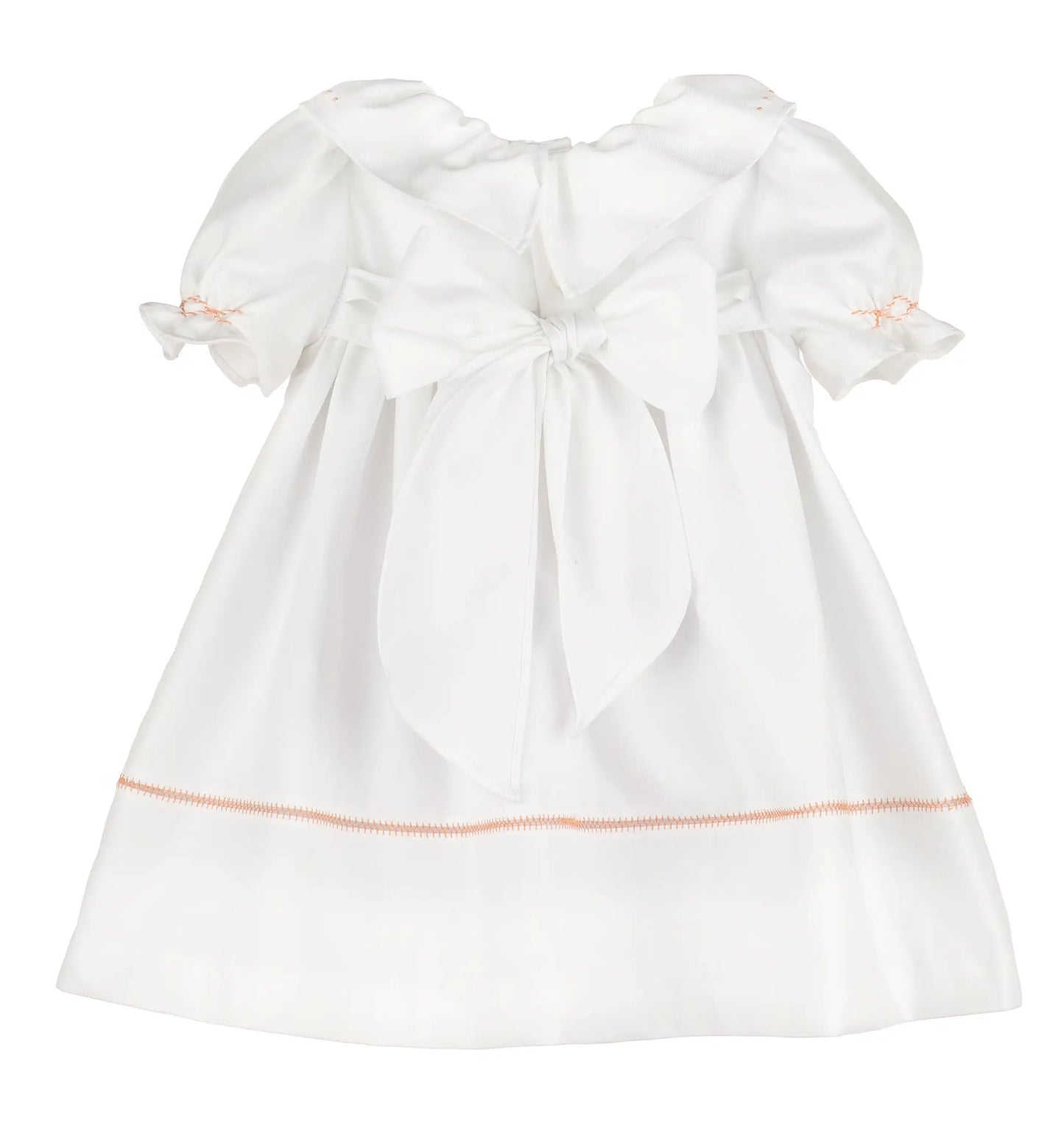 Sophie & Lucas Girls White Ruffle Pumpkin Dress with Sash