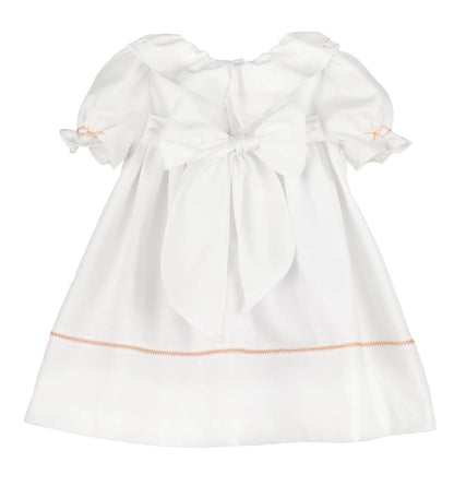 Sophie & Lucas Girls White Ruffle Pumpkin Dress with Sash