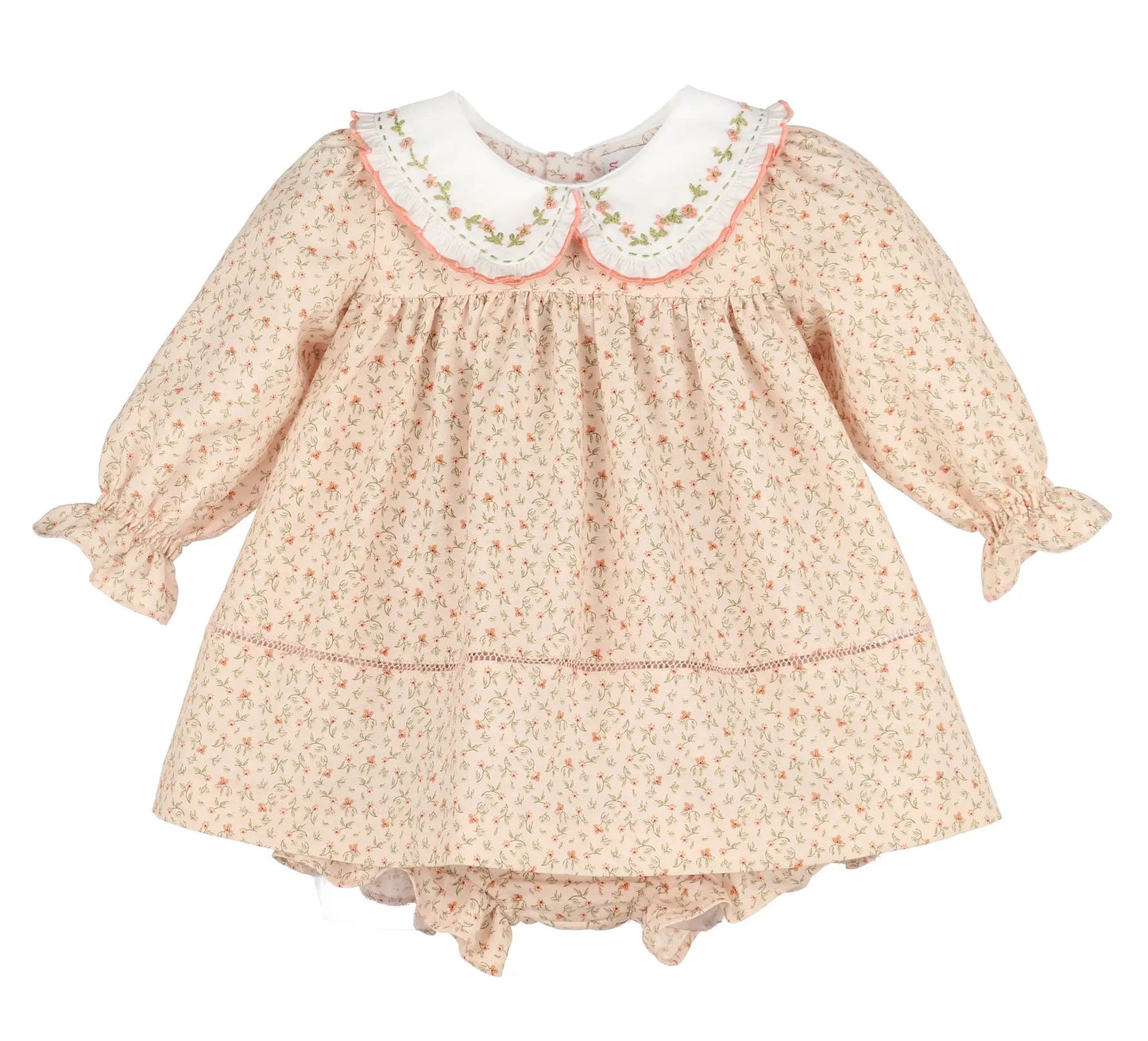 Sophie & Lucas Girls Orange Pumpkin Patch Playdate Floral Dress with Sash