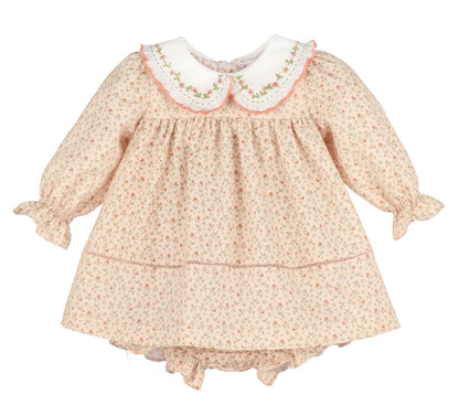 Sophie & Lucas Girls Orange Pumpkin Patch Playdate Floral Dress with Sash
