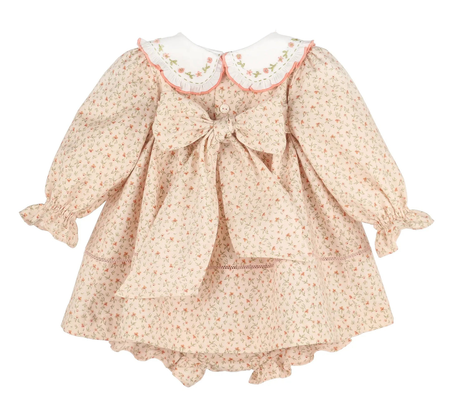 Sophie & Lucas Girls Orange Pumpkin Patch Playdate Floral Dress with Sash