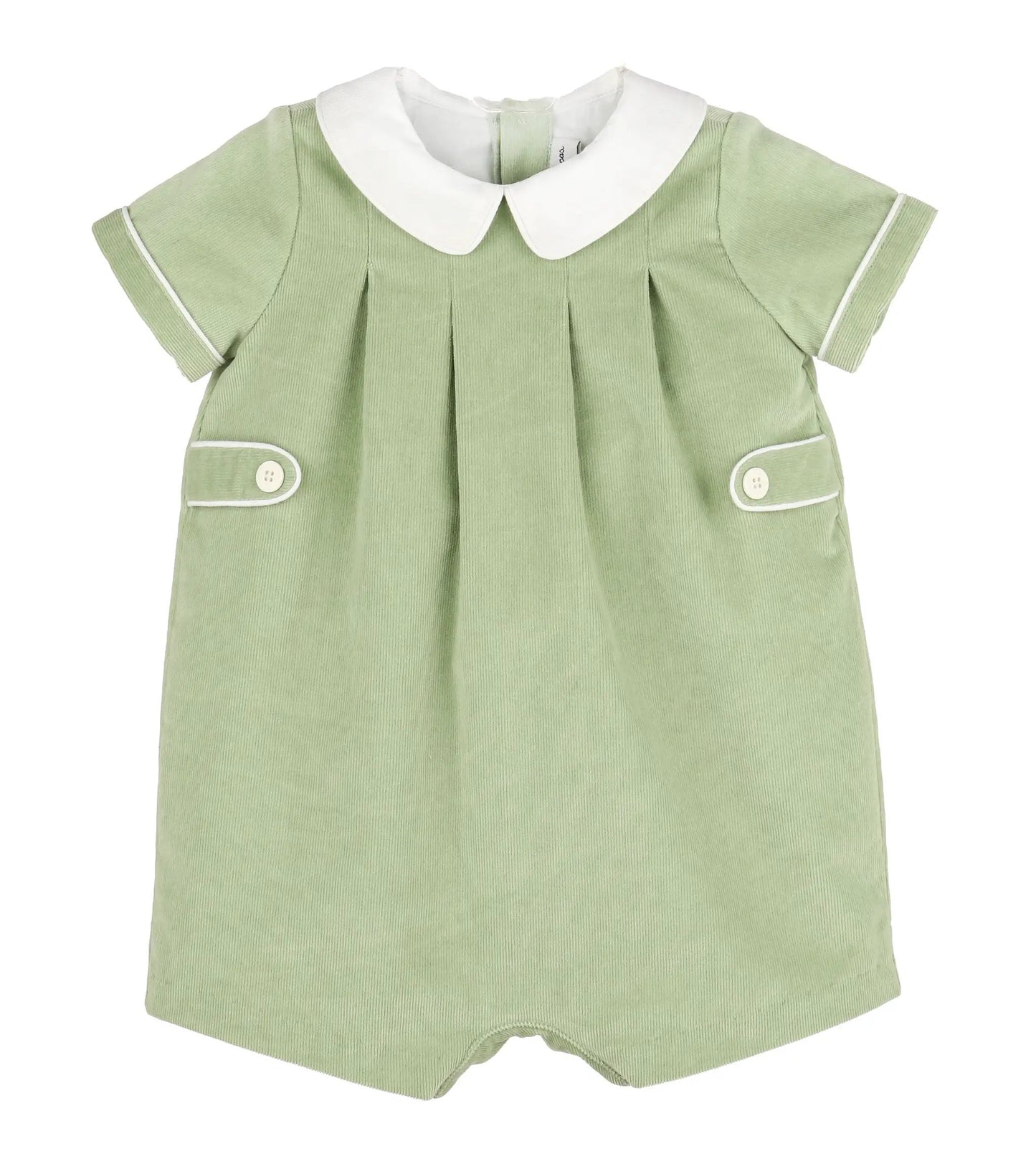Sophie & Lucas Boys Cord Pumpkin Playdate Bubble with Collar - Green