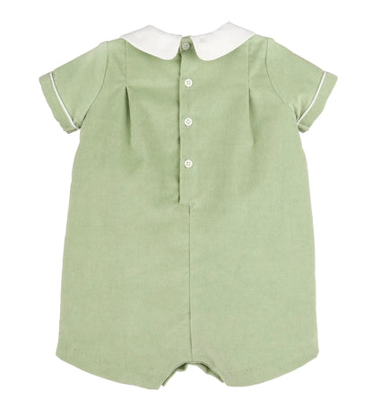 Sophie & Lucas Boys Cord Pumpkin Playdate Bubble with Collar - Green