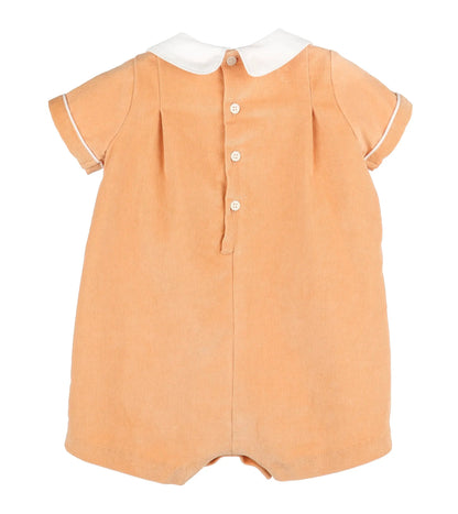 Sophie & Lucas Boys Cord Pumpkin Playdate Bubble with Collar - Orange