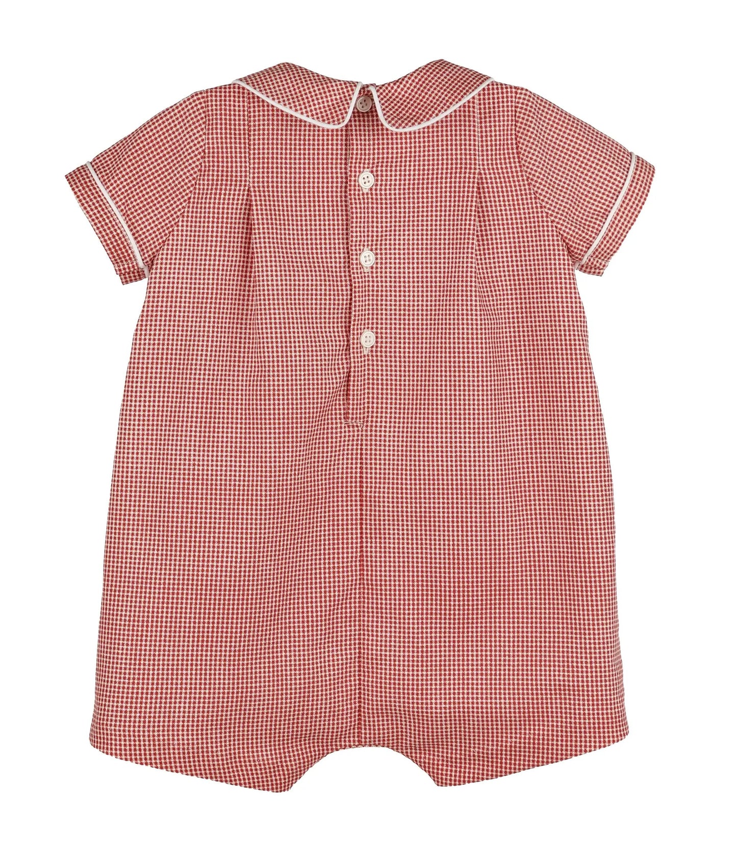 Sophie & Lucas Baby Boys Cranberry Boxwood Checks Bubble with Collar by Sophie & Lucas