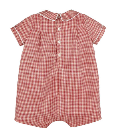 Sophie & Lucas Baby Boys Cranberry Boxwood Checks Bubble with Collar by Sophie & Lucas