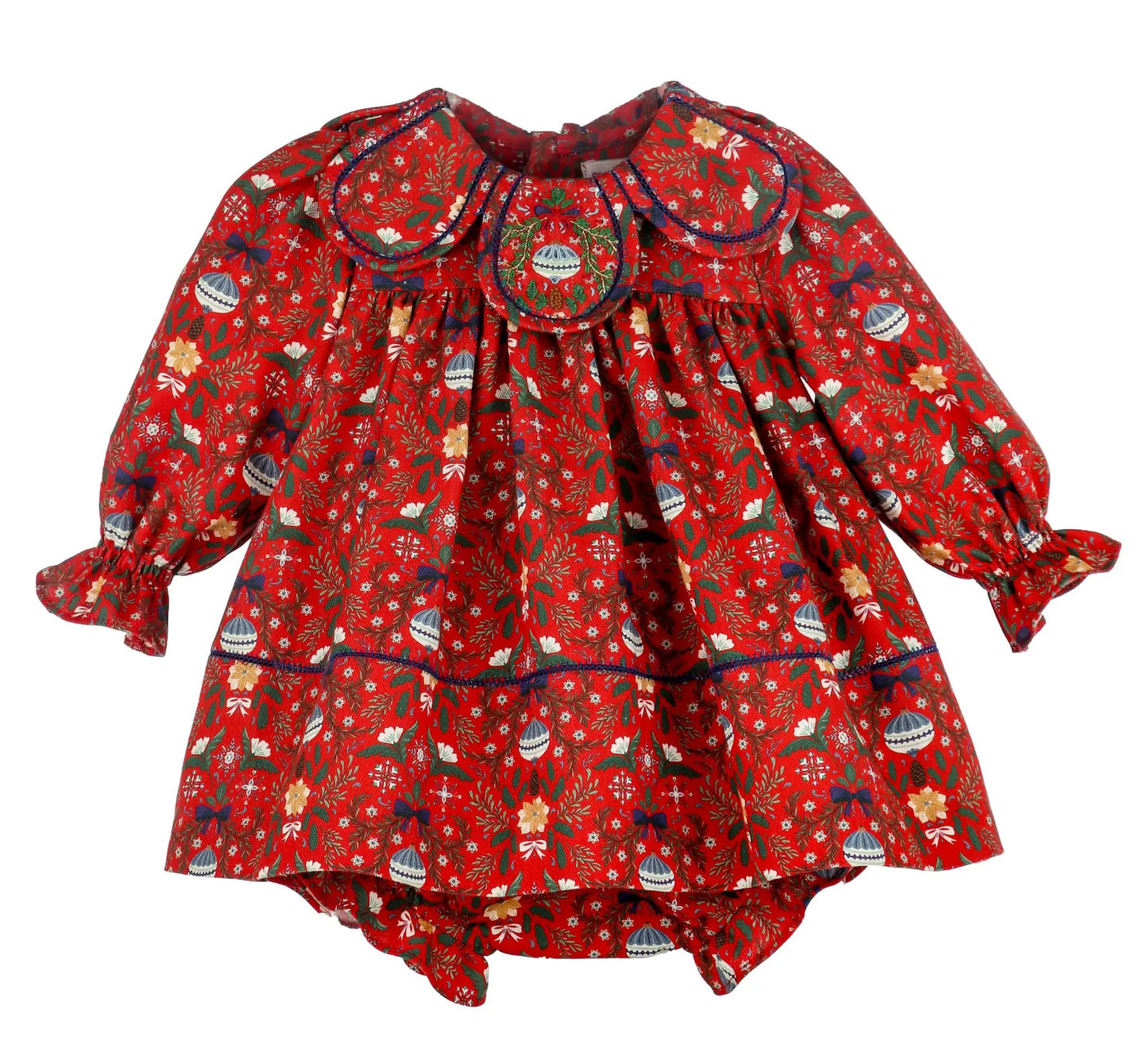 Sophie & Lucas Girls Red Santa's Sweetheart Dress - Petal Collar - Bow in Back by Sophie & Lucas