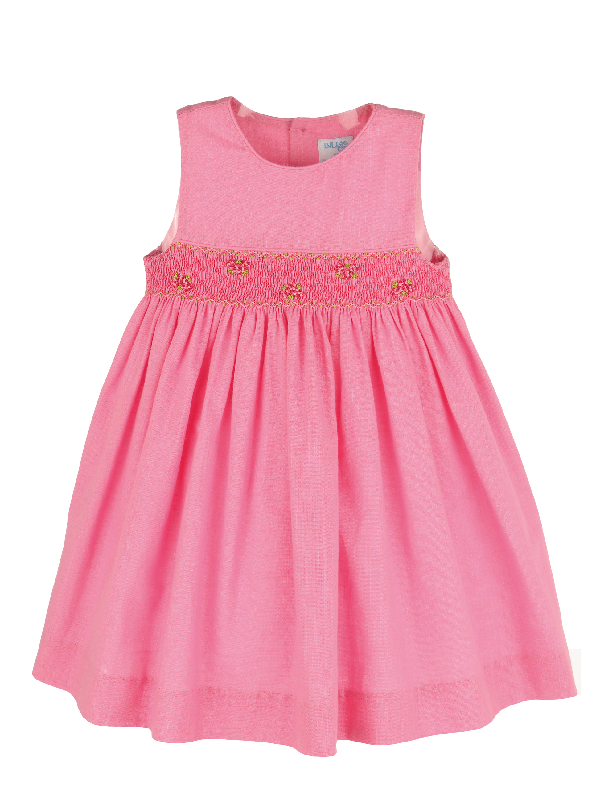 Luli & Me Girl's Swiss Dot Smocked Dress, Size 4T-5, Fuschia, 5, Toddler Girls Apparel Dresses