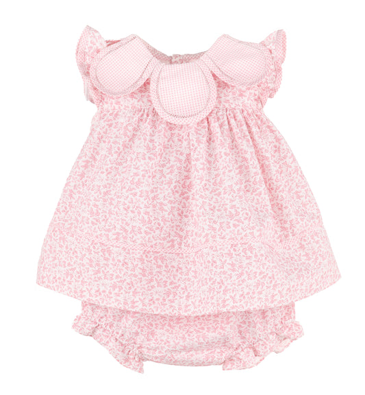 Sophie & Lucas Girls Floral Blooms Petal Collar Dress - Bow in Back - Pink by Sophie & Lucas