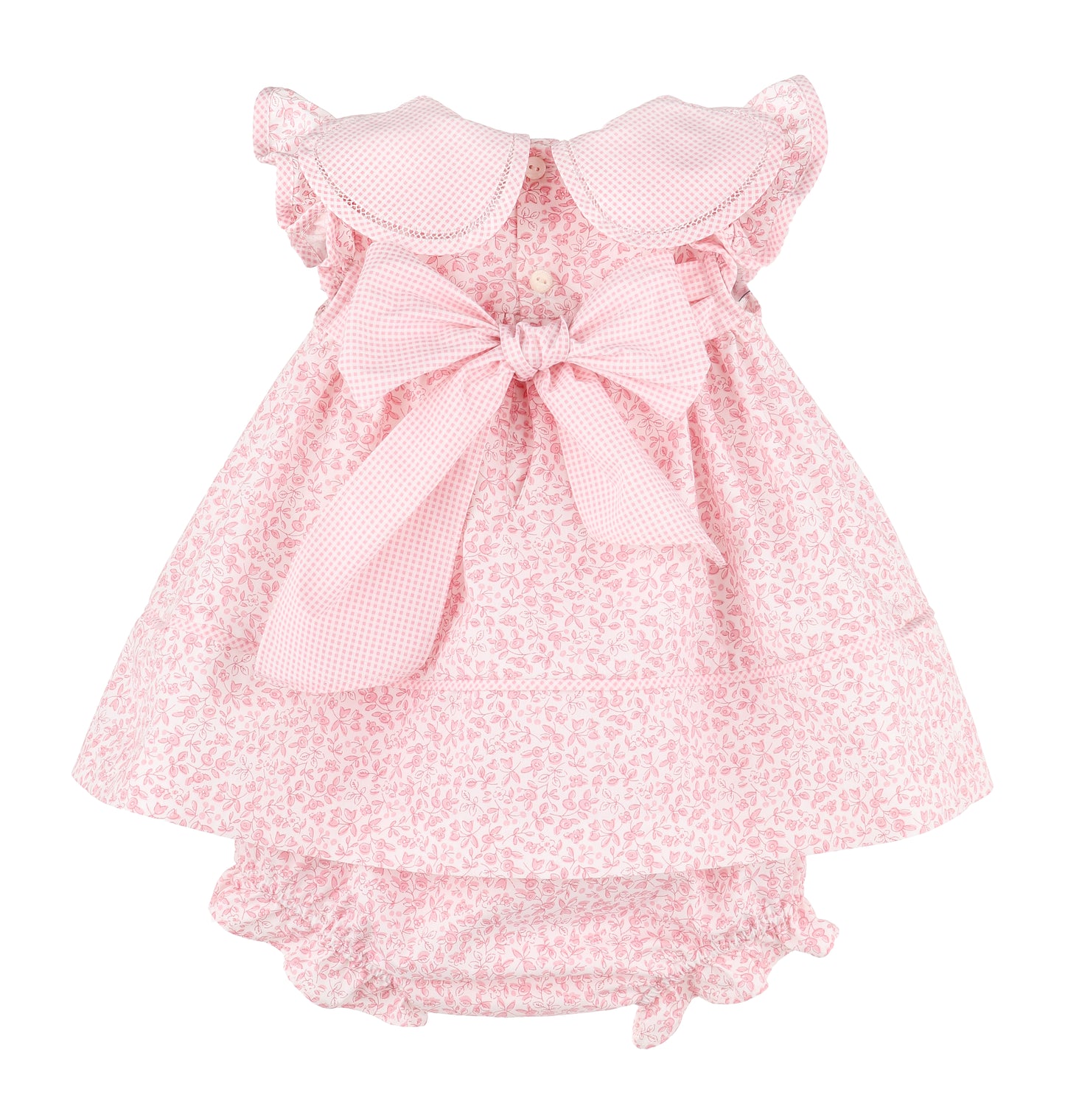 Sophie & Lucas Girls Floral Blooms Petal Collar Dress - Bow in Back - Pink by Sophie & Lucas