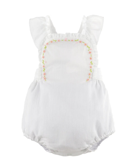 Sophie & Lucas Girls White Daisy Chain Embroidery Bubble by Sophie & Lucas