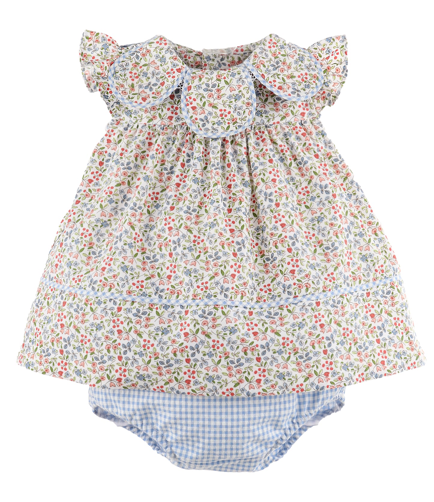 Sophie & Lucas Girls Americana Floral Print Petal Collar Dress by Sophie & Lucas