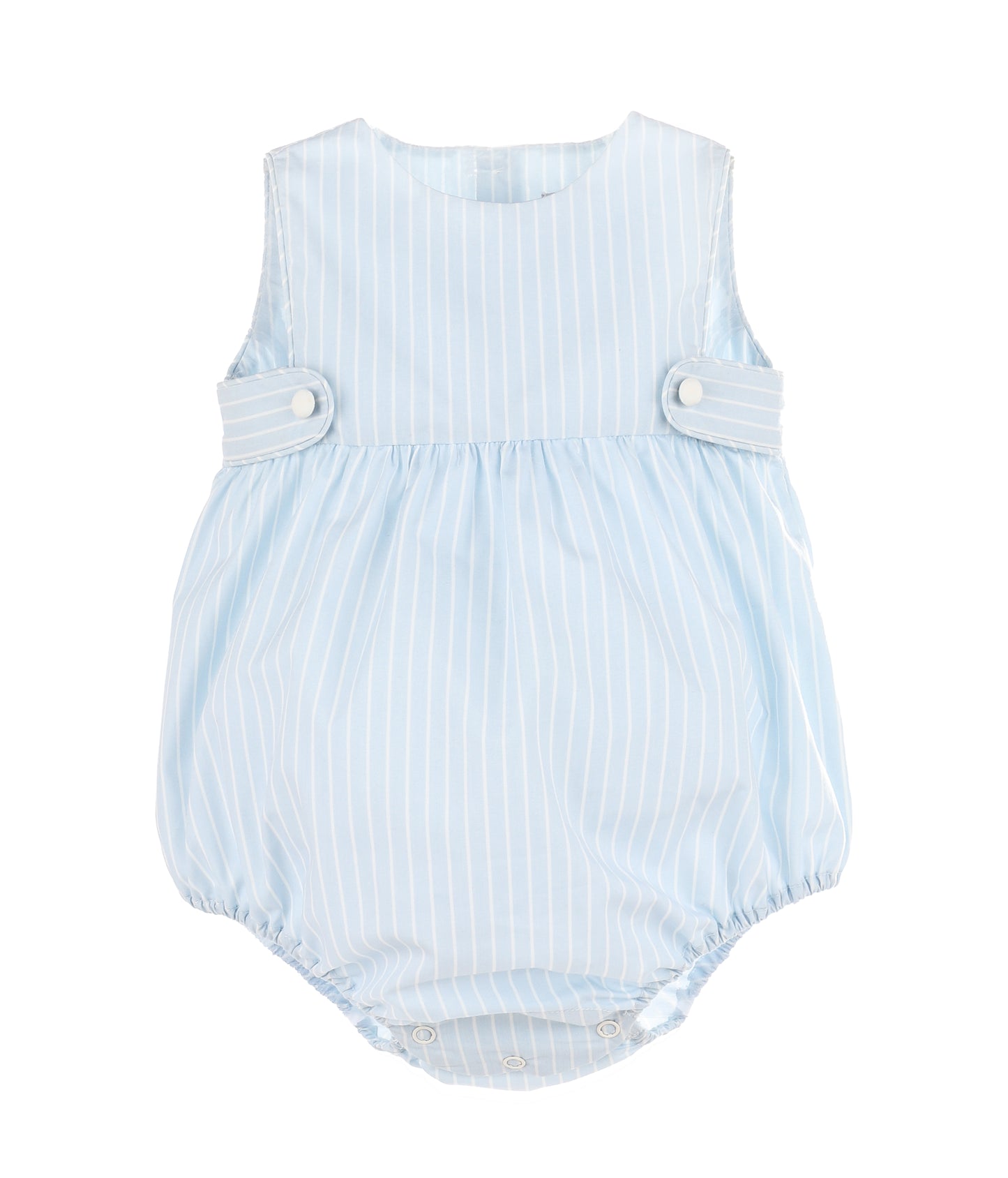 Sophie & Lucas Baby Boys Blue Stripe Seaside Bubble with Tabs by Sophie & Lucas