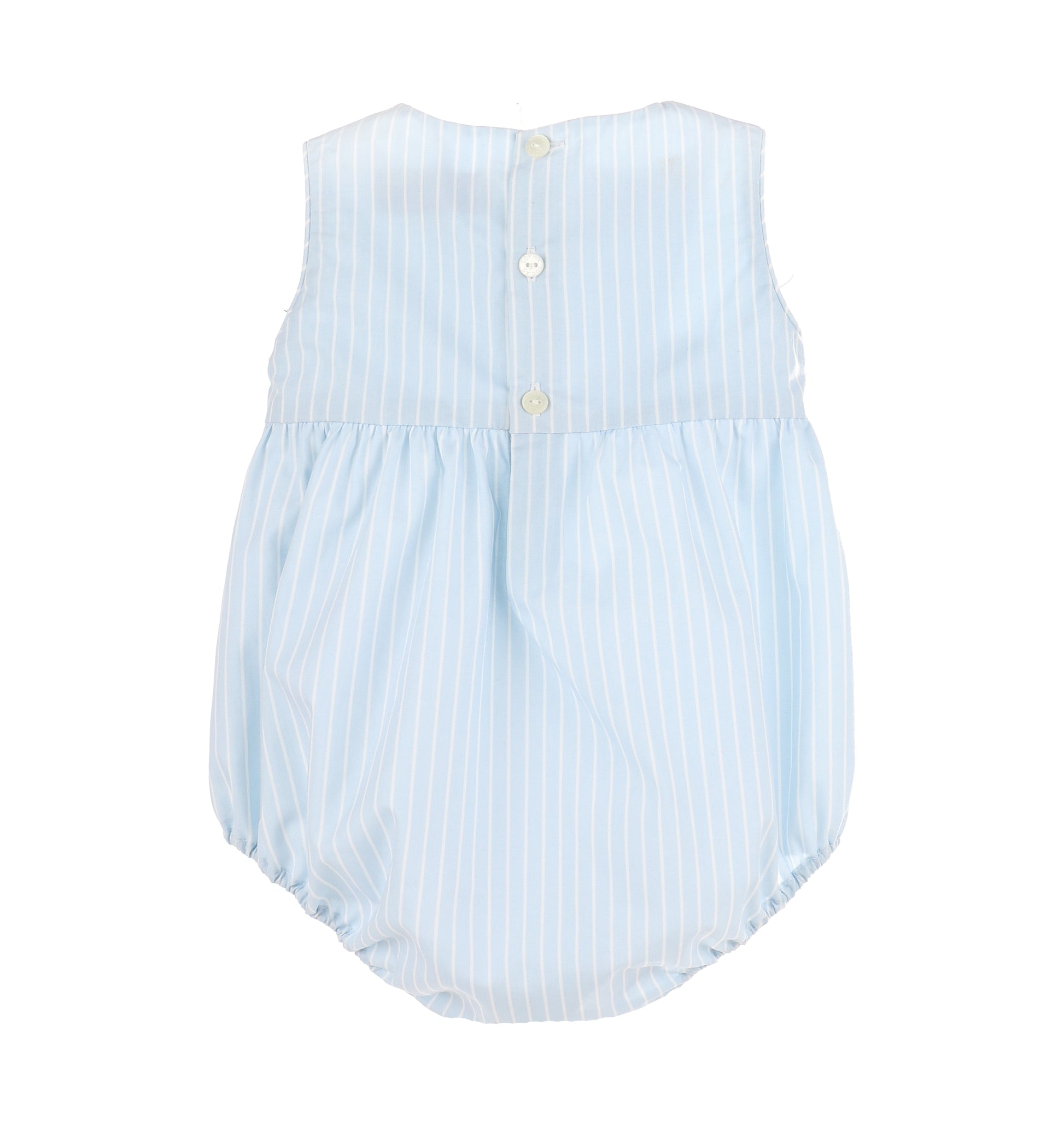 Sophie & Lucas Baby Boys Blue Stripe Seaside Bubble with Tabs