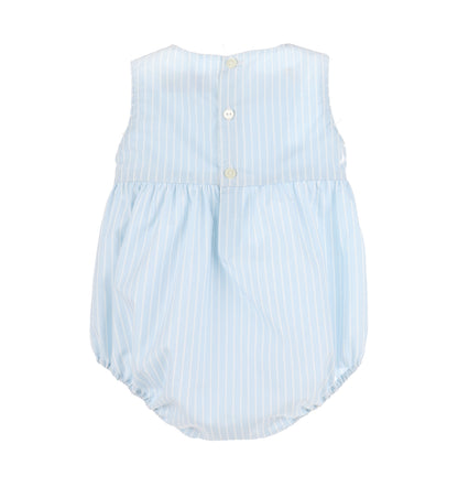Sophie & Lucas Baby Boys Blue Stripe Seaside Bubble with Tabs by Sophie & Lucas