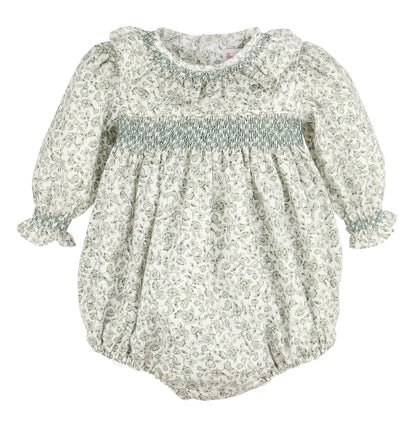 Sophie & Lucas Girls Green Heirloom Floral Bubble