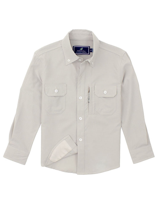 Properly Tied Boys Reeltech Fishing Shirt - Pewter by Properly Tied