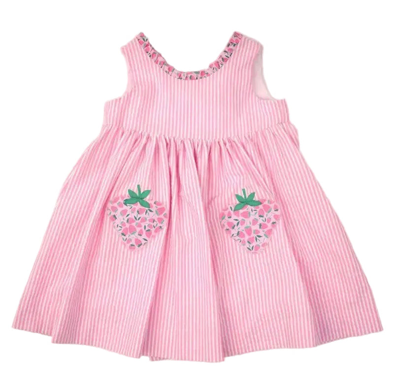 Funtasia Too Girls Pink Wrap Dress - Strawberry Pockets
