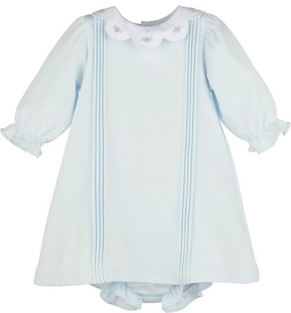 Luli & Me Girls Blue Warm Winter Home Dress by Luli & Me