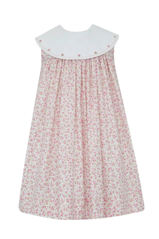 Claire & Charlie Girls Pink Floral Sleeveless Dress - Embroidered Platter Collar by Best Dressed Child